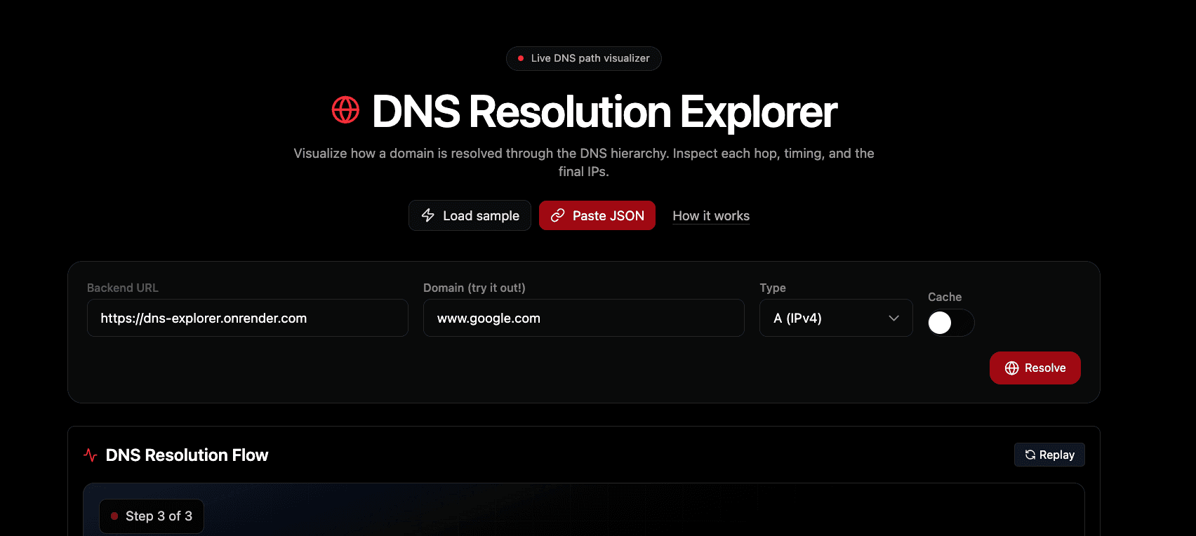 Screenshot of DNS Explorer